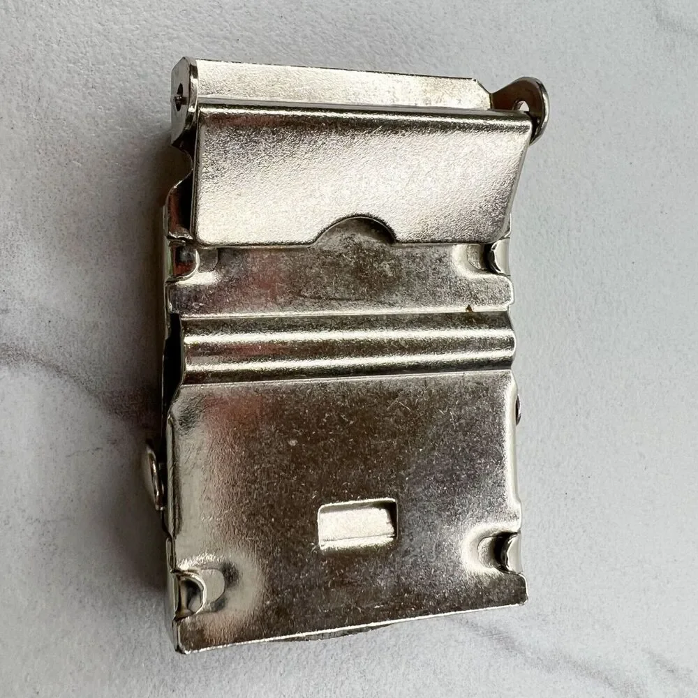 Silver Tone Web Clamp Simple Basic Belt Buckle